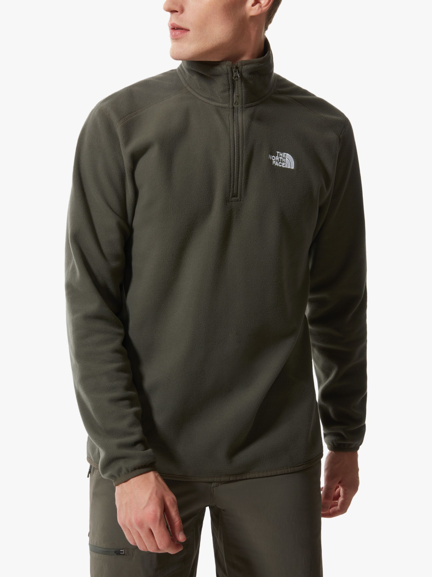 The 100 Glacier 1/4 Men's Fleece, New Taupe Green at John Lewis & Partners