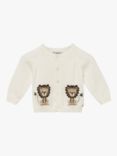 Trotters Lapinou Baby Augustus Lion Cardigan, Off White, Off White