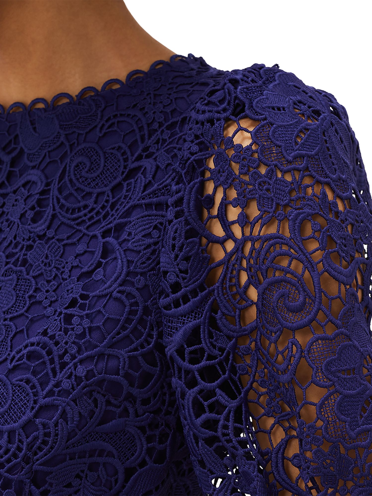 Phase Eight Lidia Guipure Lace Dress, Violet at John Lewis & Partners