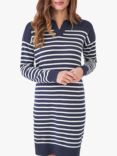 Crew Clothing Sandy Stripe Sweatshirt Dress, Navy/Multi