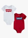 Levi's Baby Logo Bodysuits, Pack of 2, White/Red