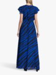 HotSquash Zebra Print Wrap Top Maxi Dress, Blue/Black