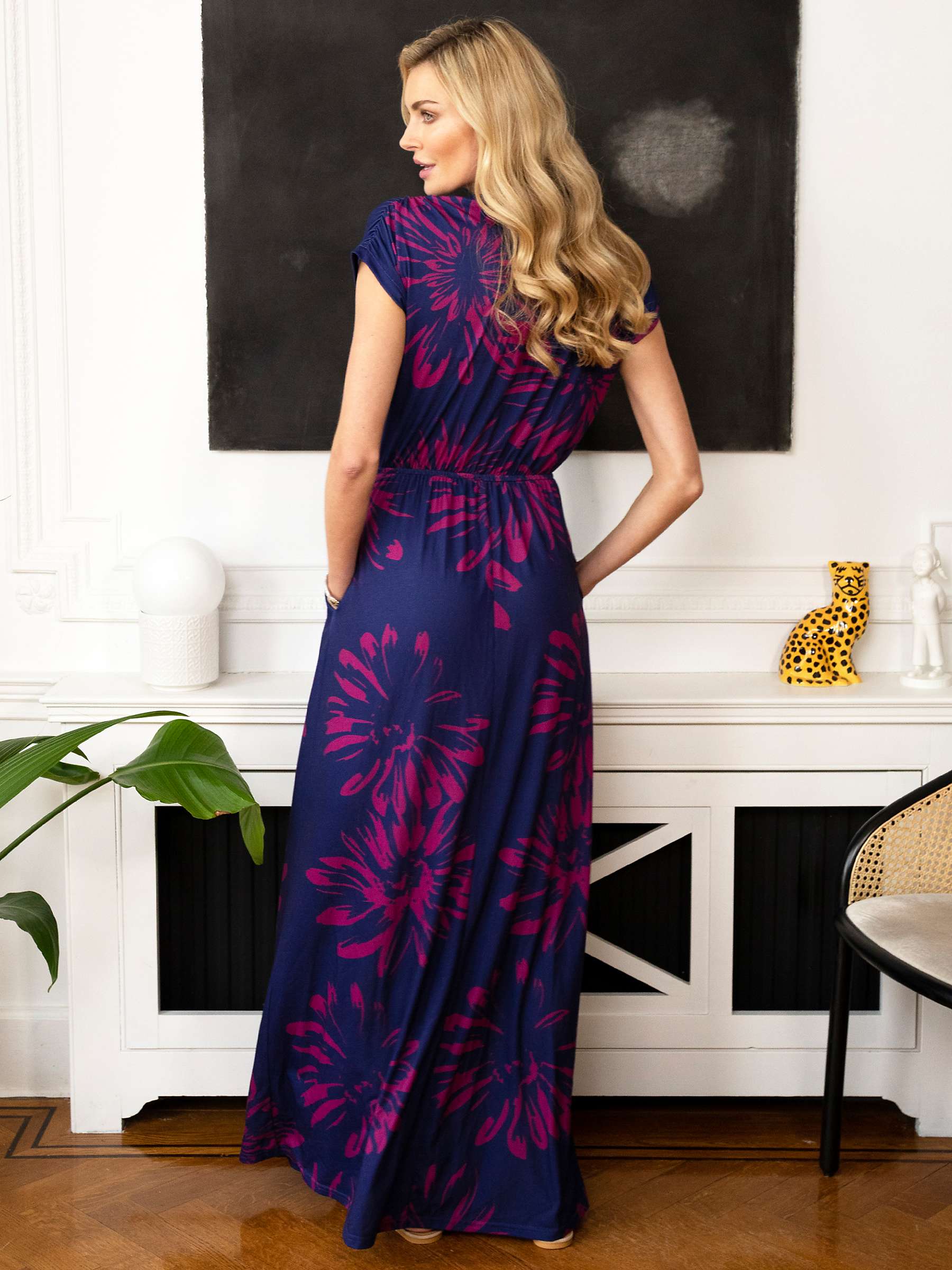 Buy HotSquash Iconic Floral Maxi Dress, Navy/Pink Online at johnlewis.com