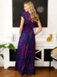 HotSquash Iconic Floral Maxi Dress, Navy/Pink
