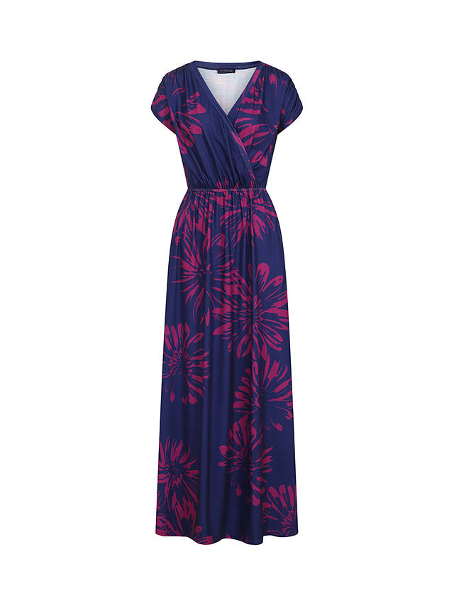 HotSquash Iconic Floral Maxi Dress, Navy/Pink