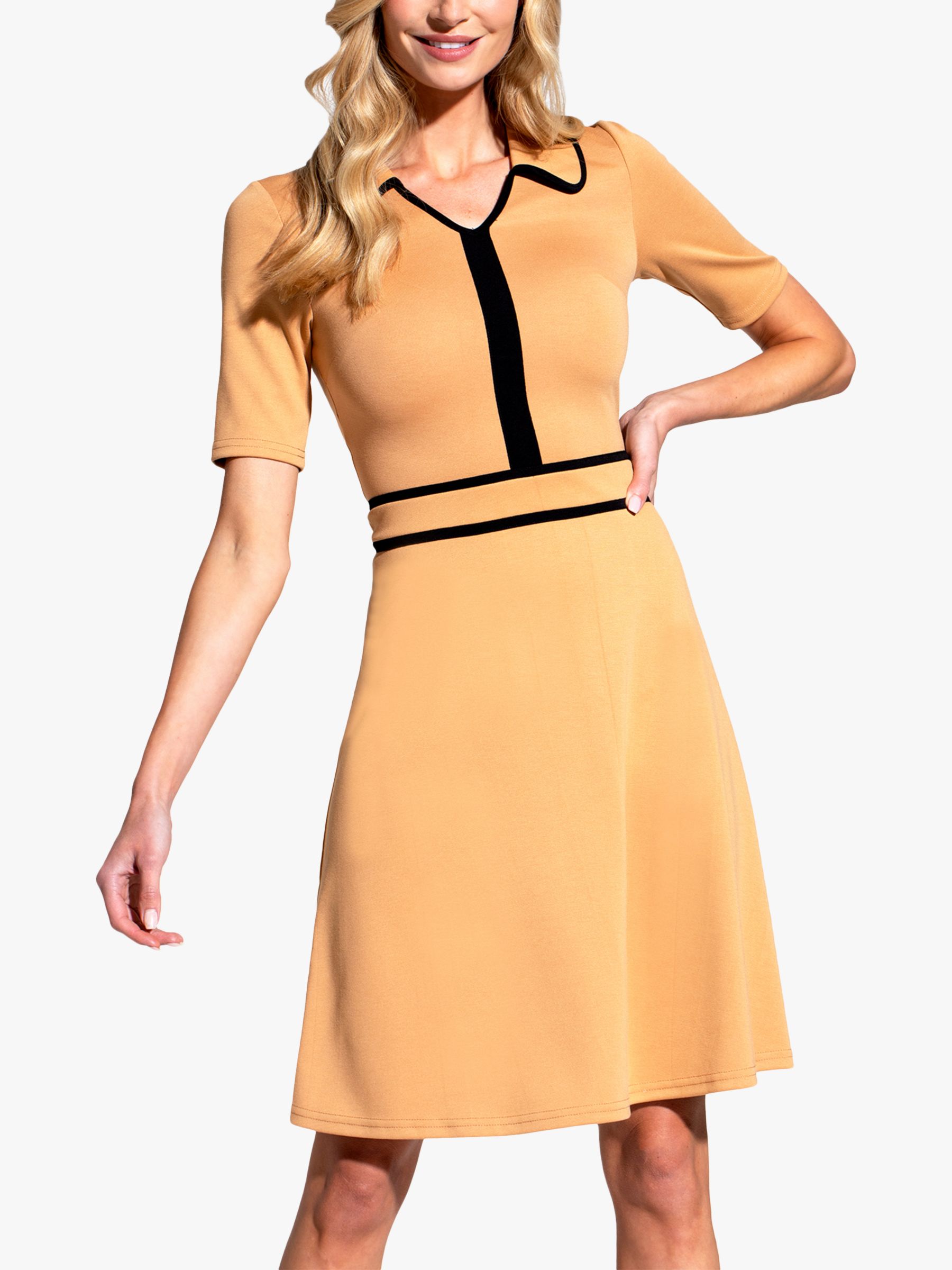 HotSquash Piped Contrast Knee Length Dress