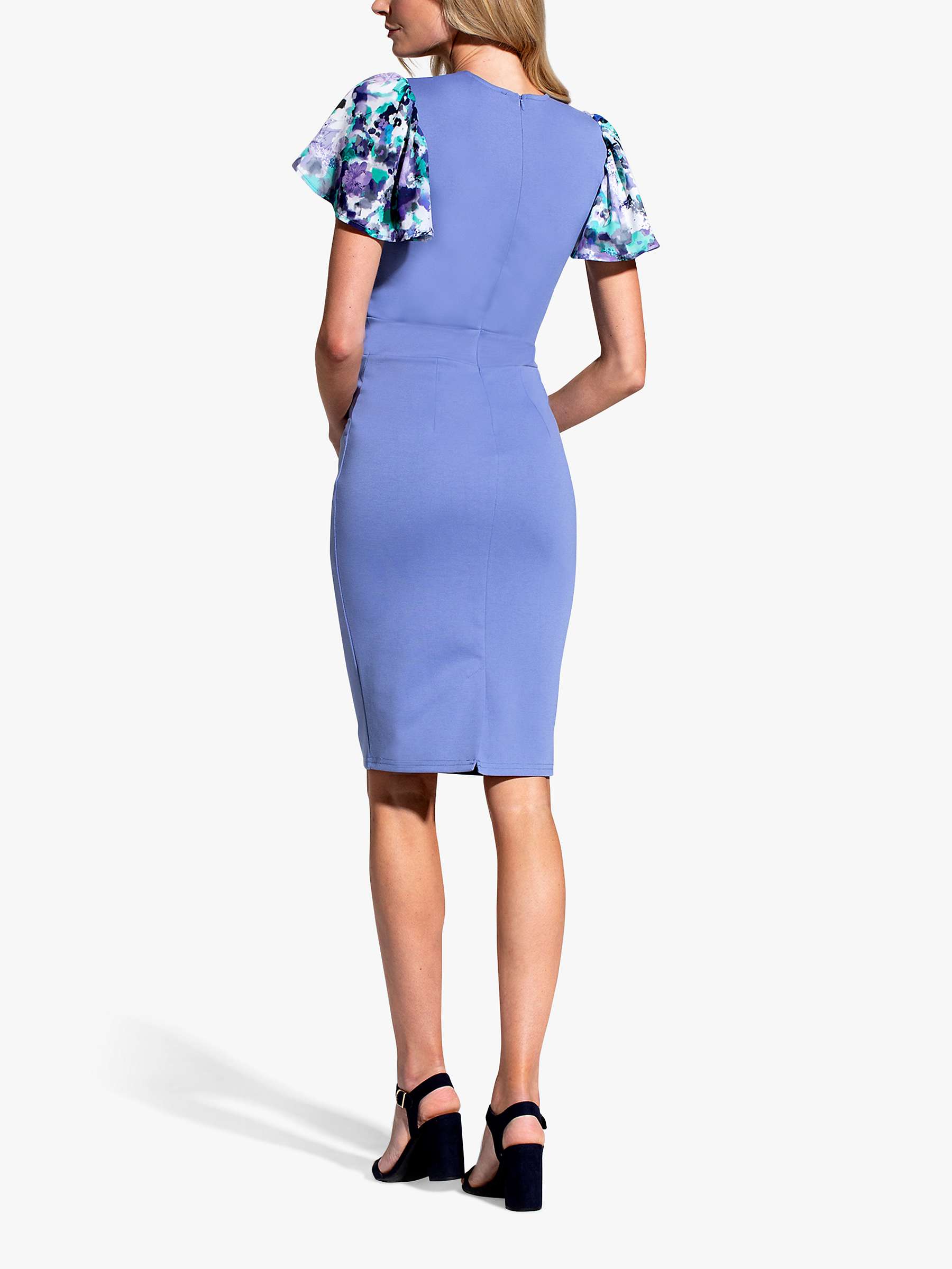Buy HotSquash Ponte Jersey Floral Knee Length Dress, Wildblue/Navy Online at johnlewis.com