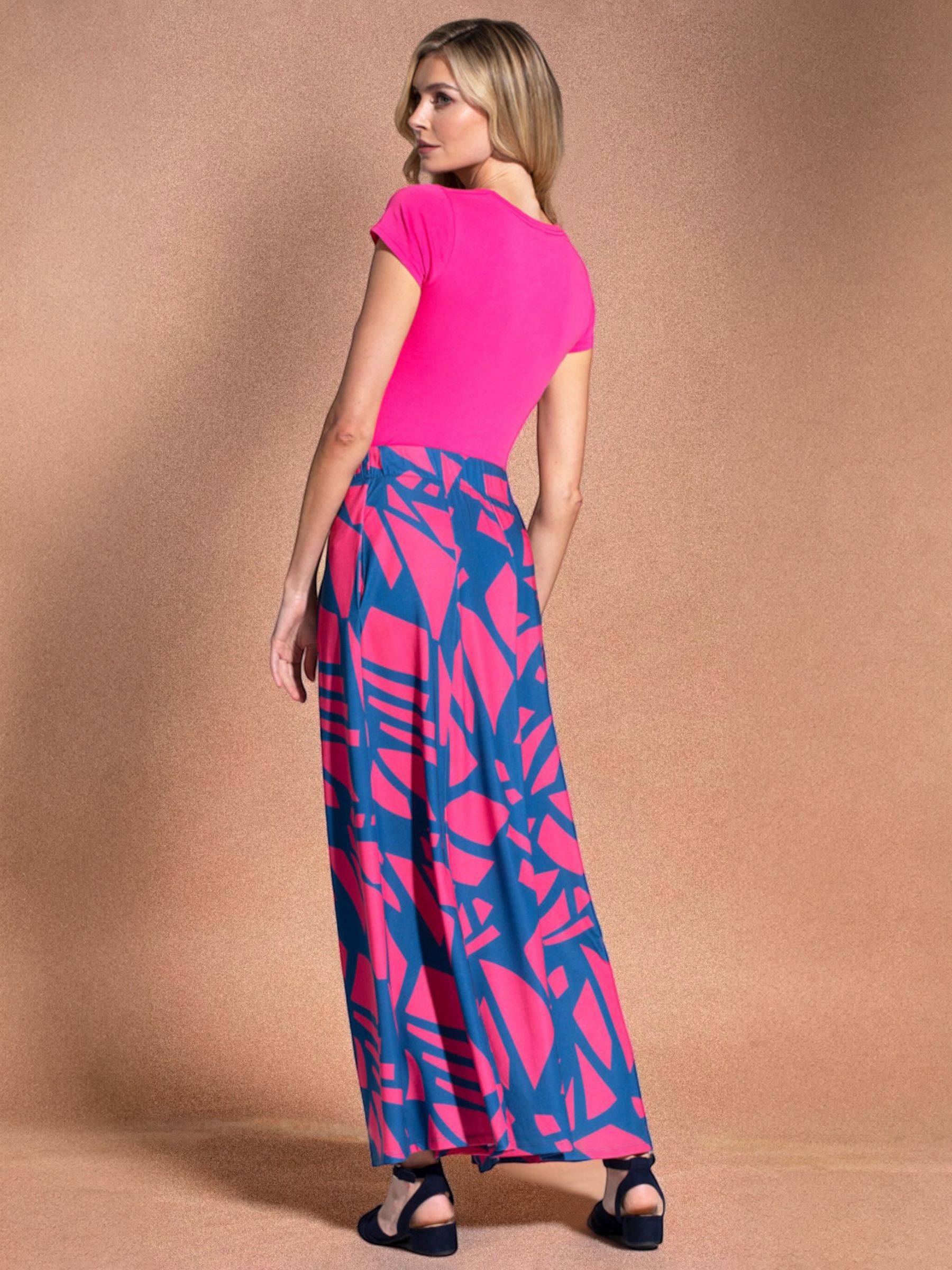 Buy HotSquash Abstract Box Pleat Maxi Skirt, Matisse Teal/Pink Online at johnlewis.com