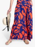 HotSquash Roll Top Abstract Print Maxi Skirt, Matisse Blue/Red