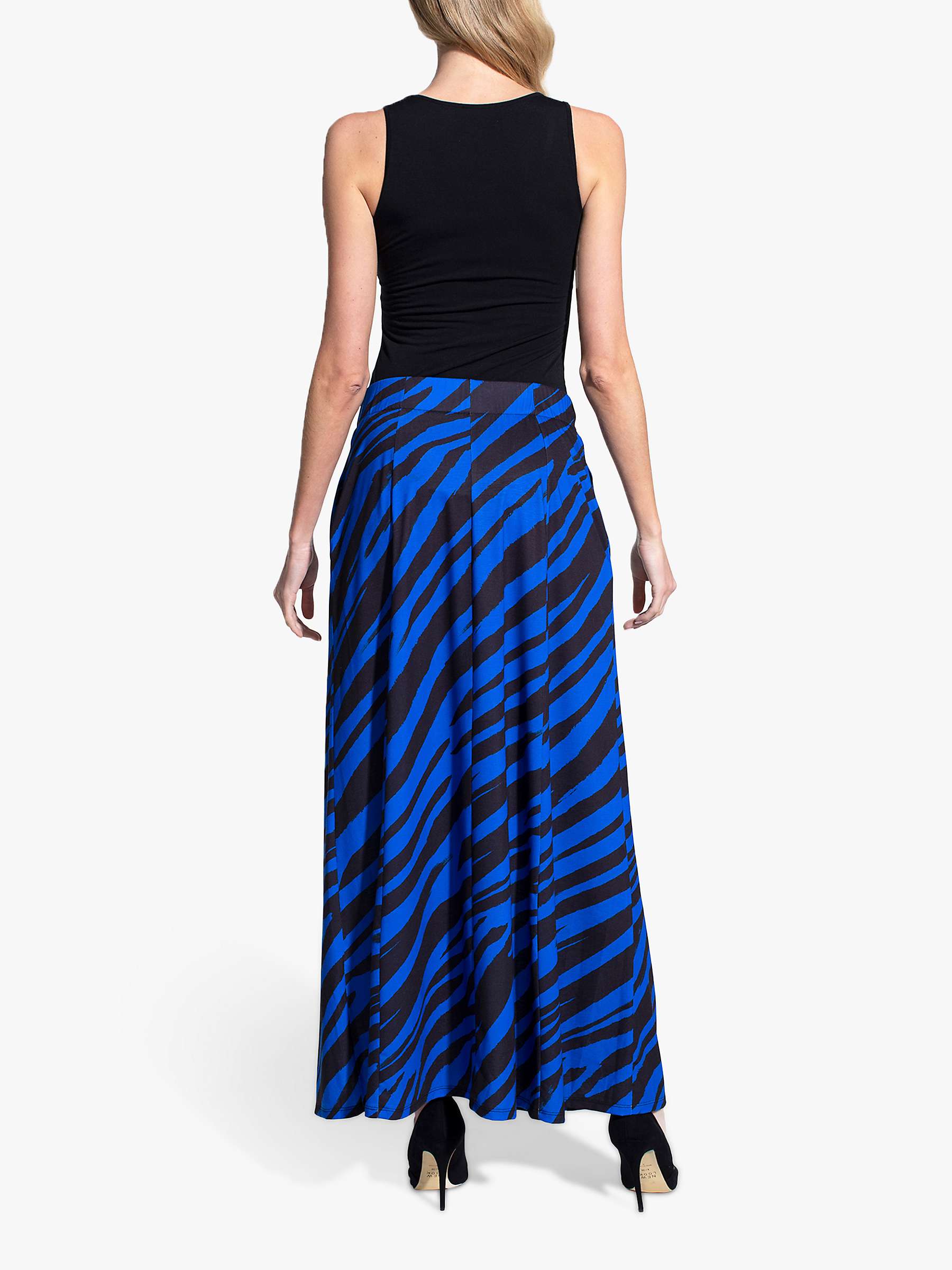 Buy HotSquash Animal Box Pleat Maxi Skirt, Bright Blue/Black Online at johnlewis.com