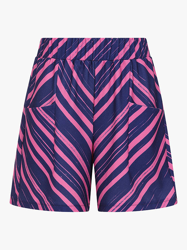 HotSquash Zig Zag Luxe Crepe Shorts, Navy/Pink