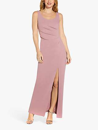 Adrianna Papell Crepe Sleevless Maxi Dress, Dusty Rose
