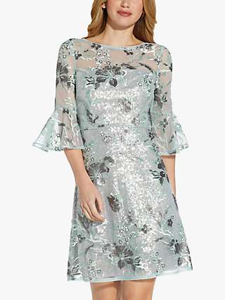 Adrianna Papell Embroidered Sequin Floral Mini Dress