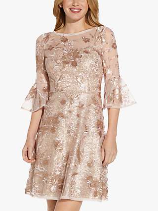 Adrianna Papell Embroidered Sequin Floral Mini Dress