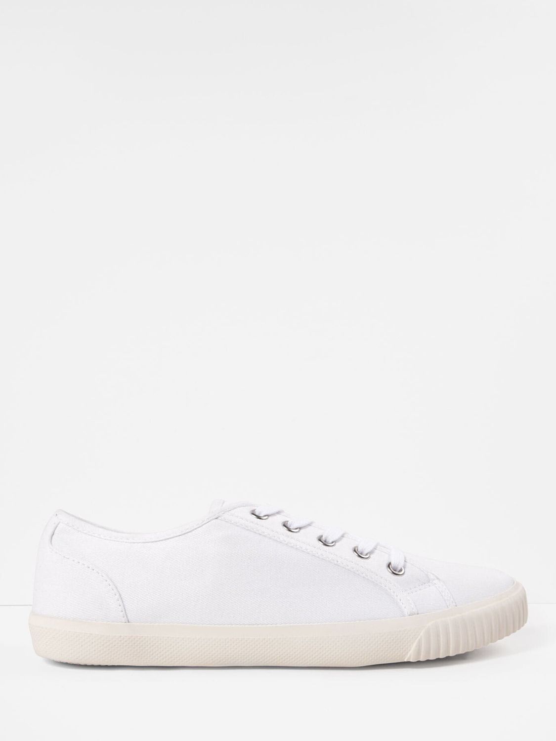 HUSH Henley Canvas Trainers, White, 3