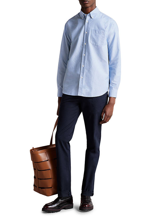 Ted Baker Paplet Cotton Oxford Shirt, Blue at John Lewis & Partners