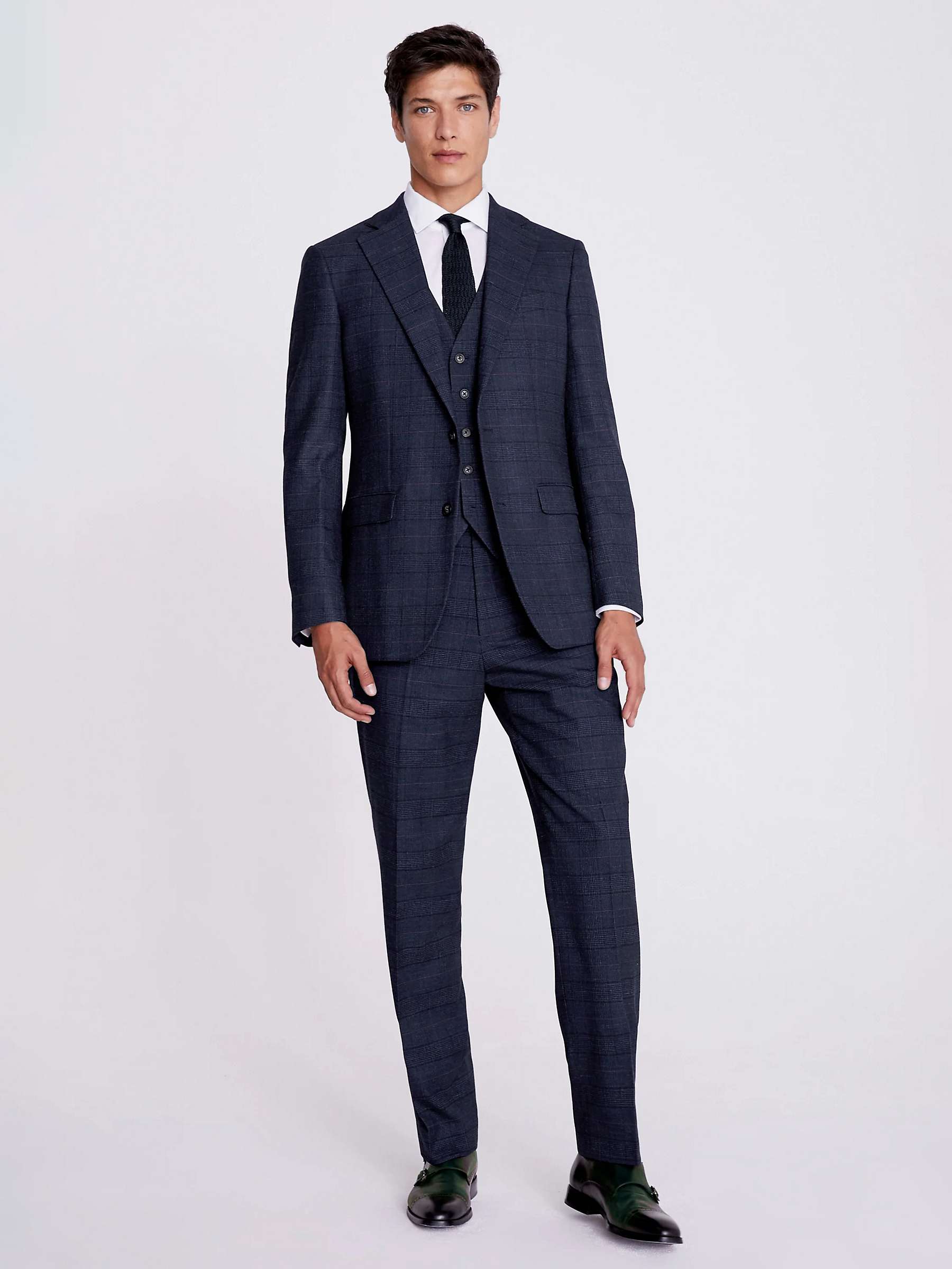 Buy Moss Regular Fit Check Suit Jacket, Navy Online at johnlewis.com