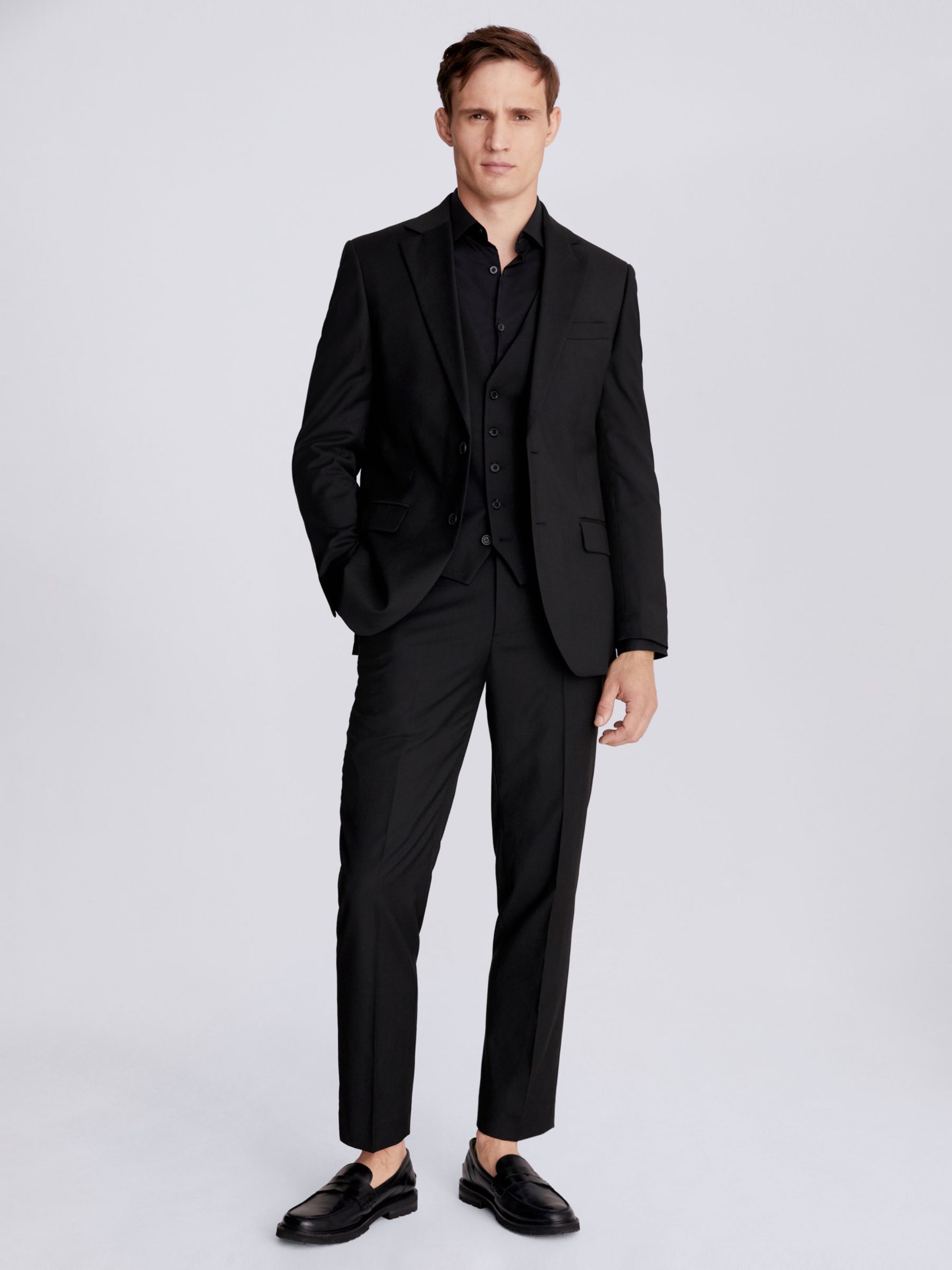 Moss Regular Fit Stretch Suit Jacket, Black, 34S