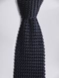 Moss Knitted Silk Tie, Navy
