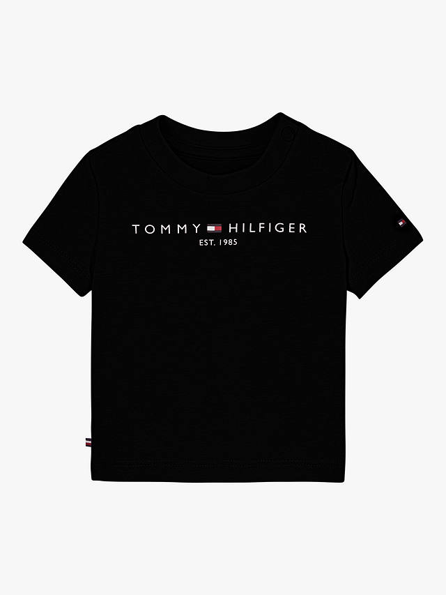 Tommy Hilfiger Baby Organic Cotton Blend Essential Logo Jersey T-Shirt, Black