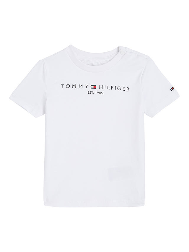 Tommy Hilfiger Baby Organic Cotton Blend Essential Logo Jersey T-Shirt, White