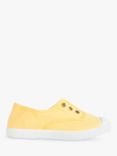 Trotters Kids' Hampton Plum Canvas Plimsolls, Lemon