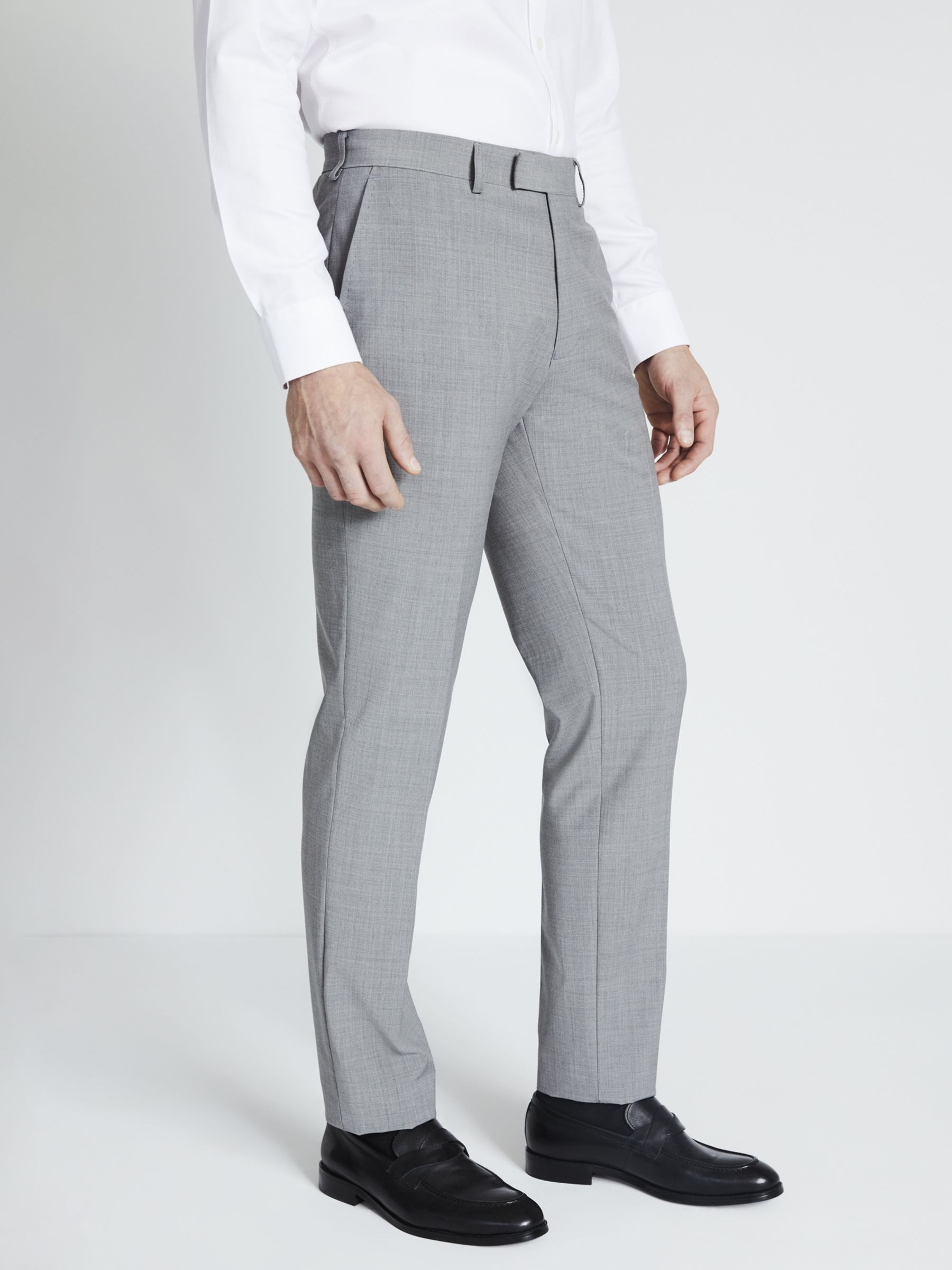 Moss Tailored Fit Suit Trousers, Light Grey Marl at John Lewis & Partners