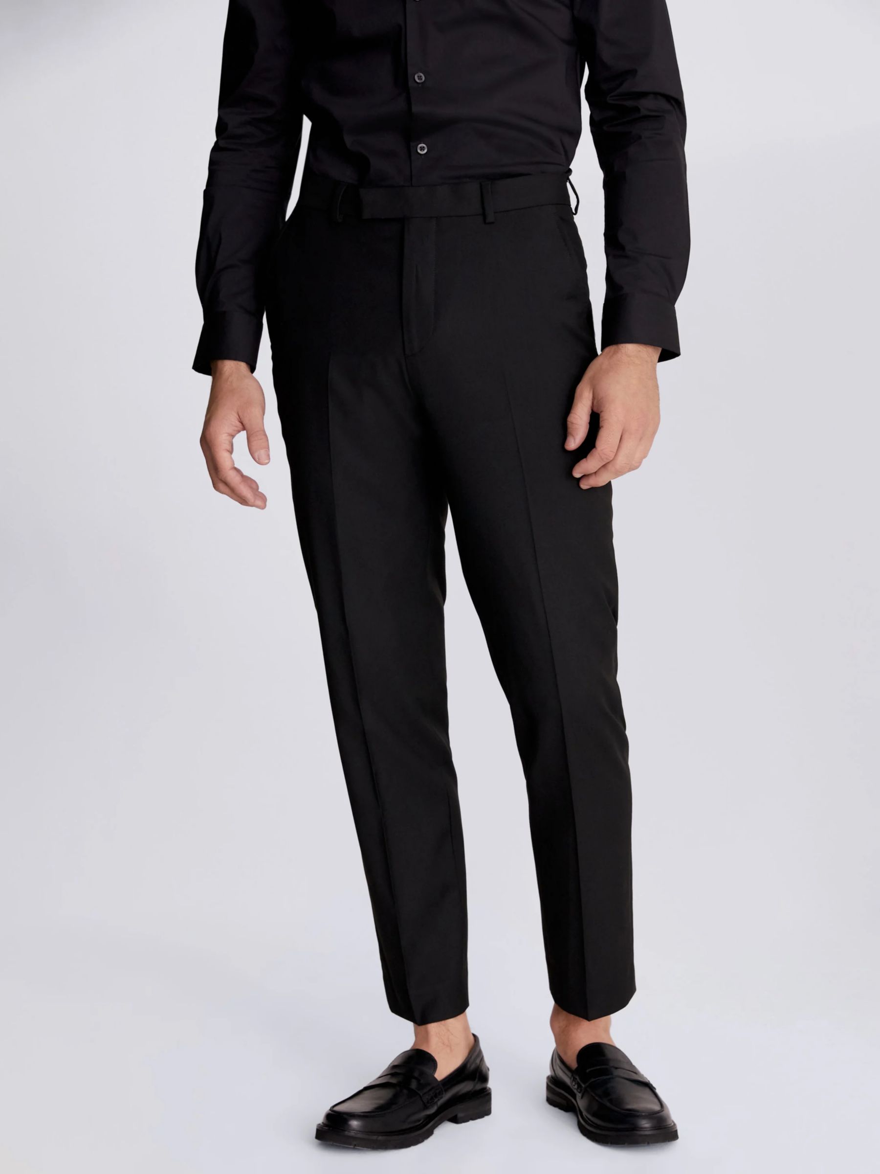 Moss Regular Fit Stretch Suit Trousers, Black, 28S