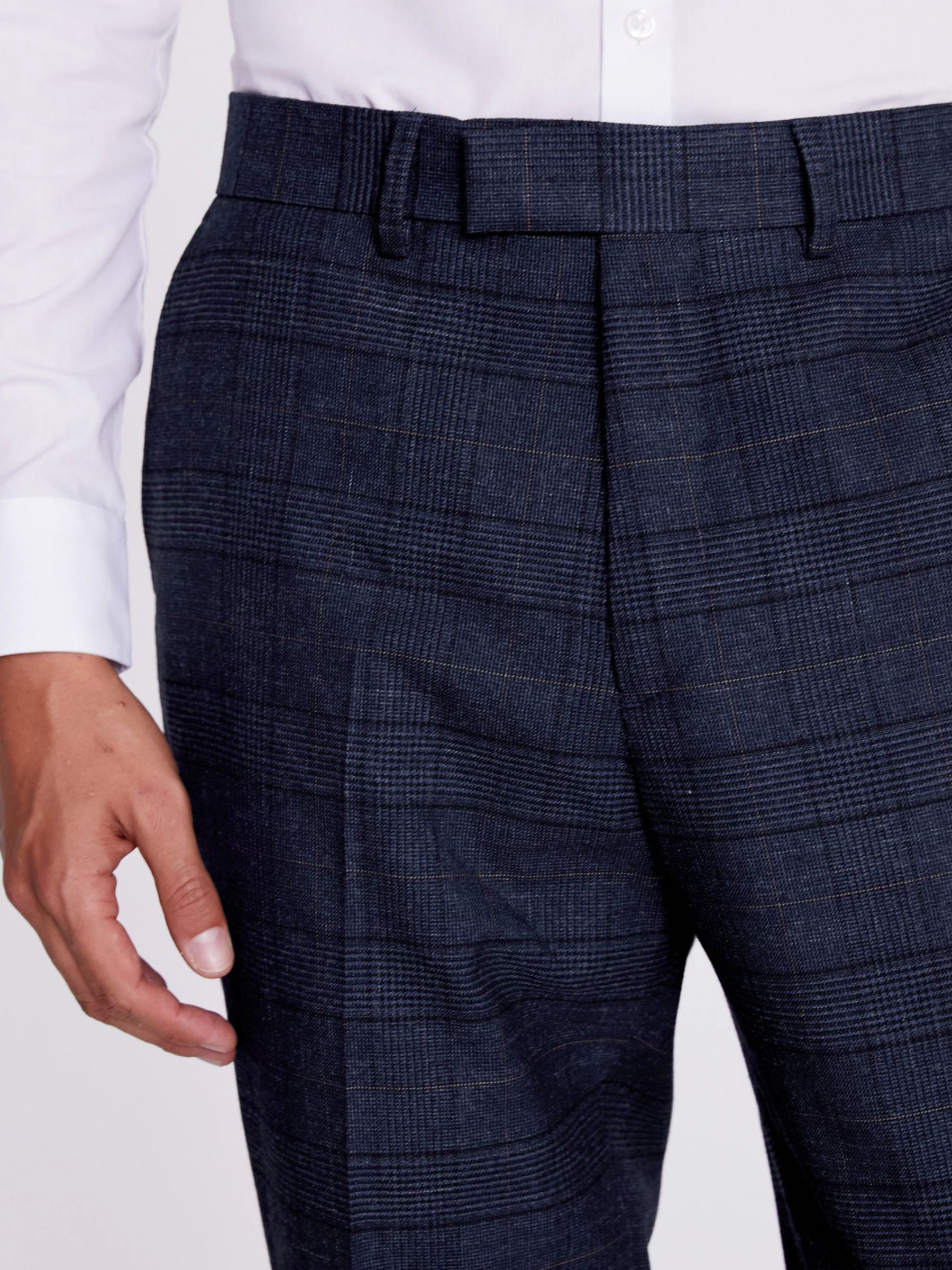 Buy Moss Regular Fit Check Suit Trousers, Navy/Black Online at johnlewis.com