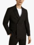 Moss London Slim Fit Double Breasted Stretch Suit Jacket, Black