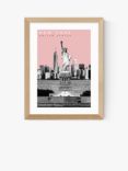 EAST END PRINTS Becks Norf Design 'New York Pink' Framed Print