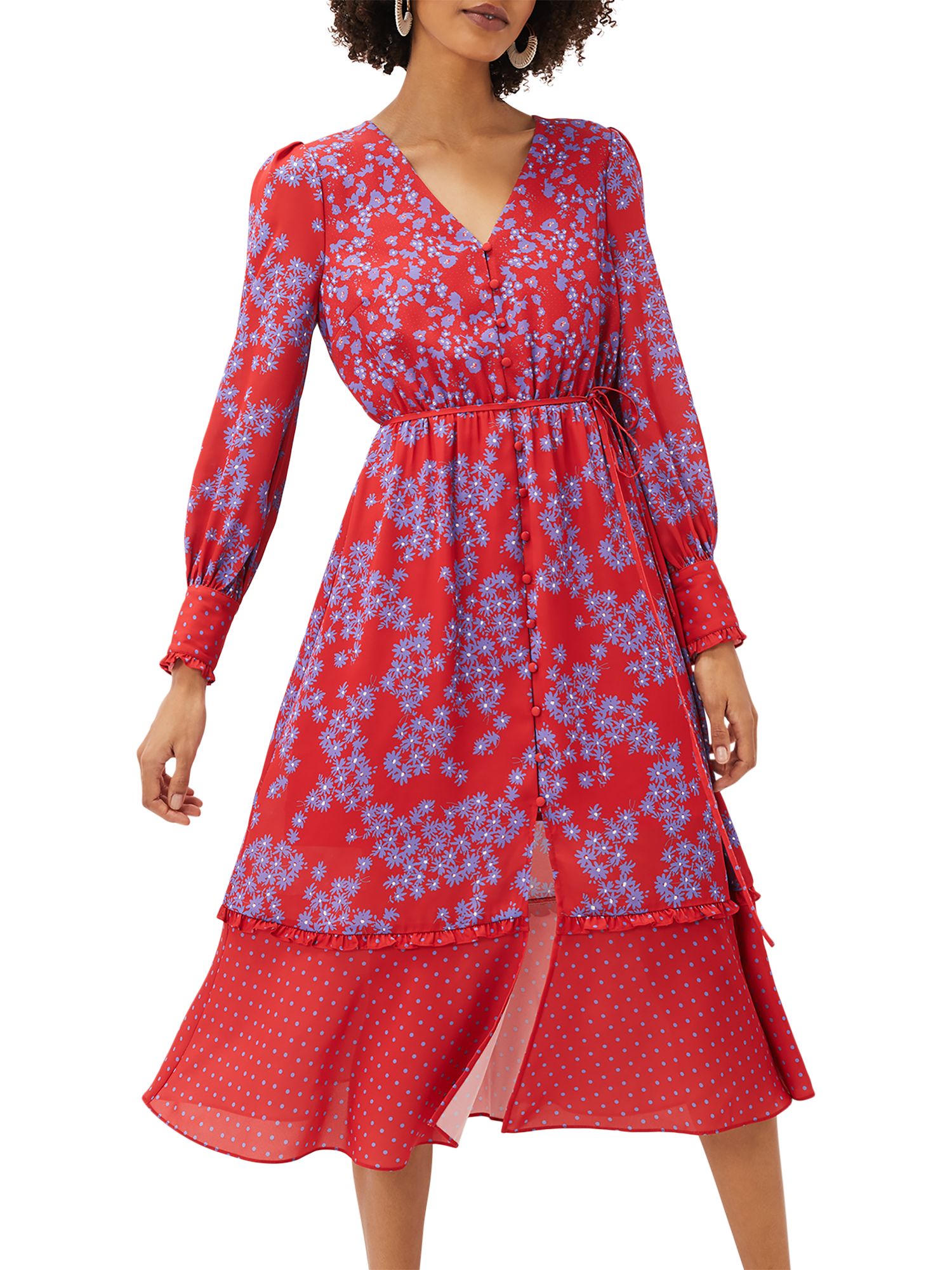 Phase Eight Zahara Floral Spot Print Dress, Multi at John Lewis & Partners