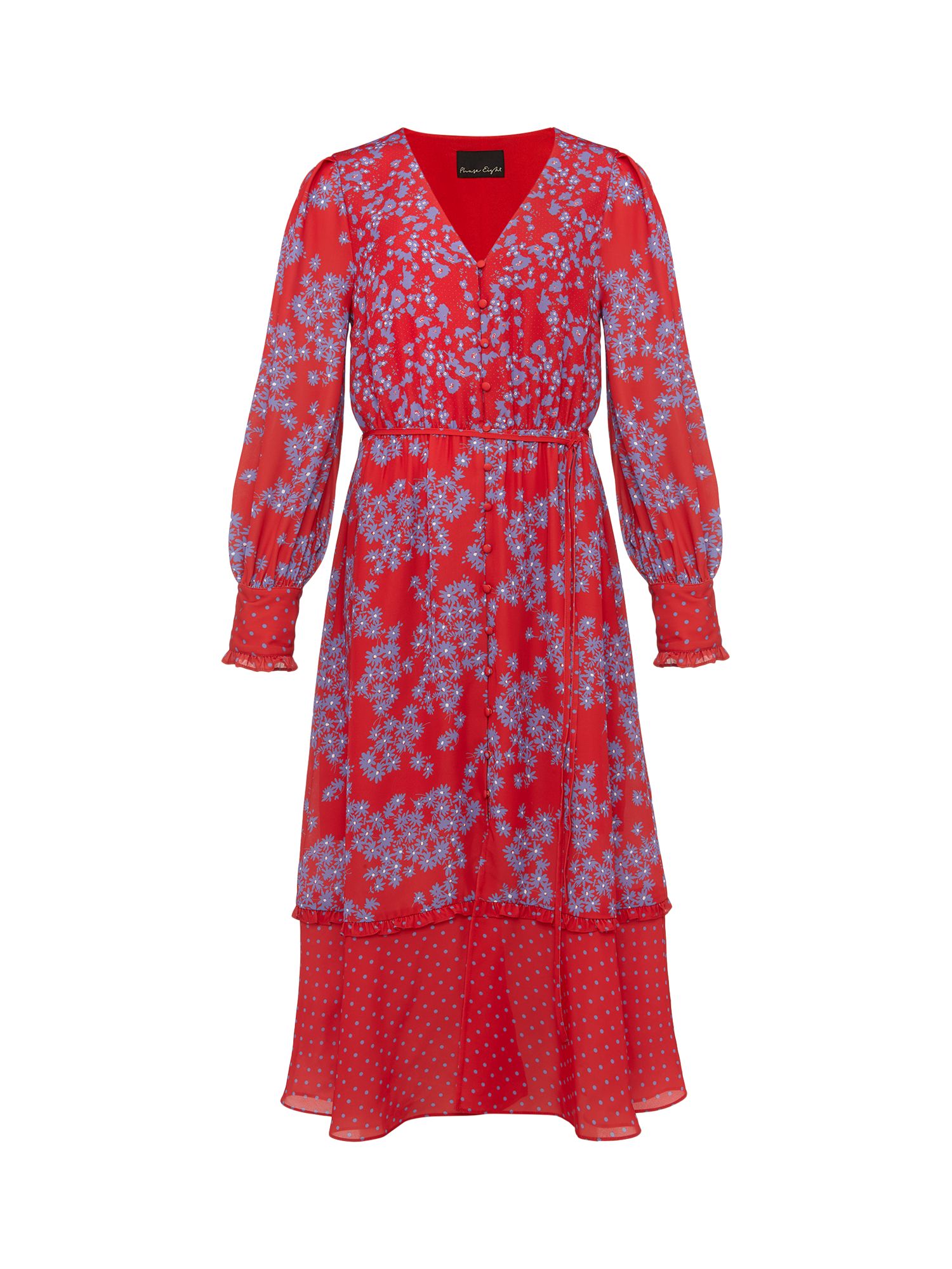 Phase Eight Zahara Floral Spot Print Dress, Multi at John Lewis & Partners