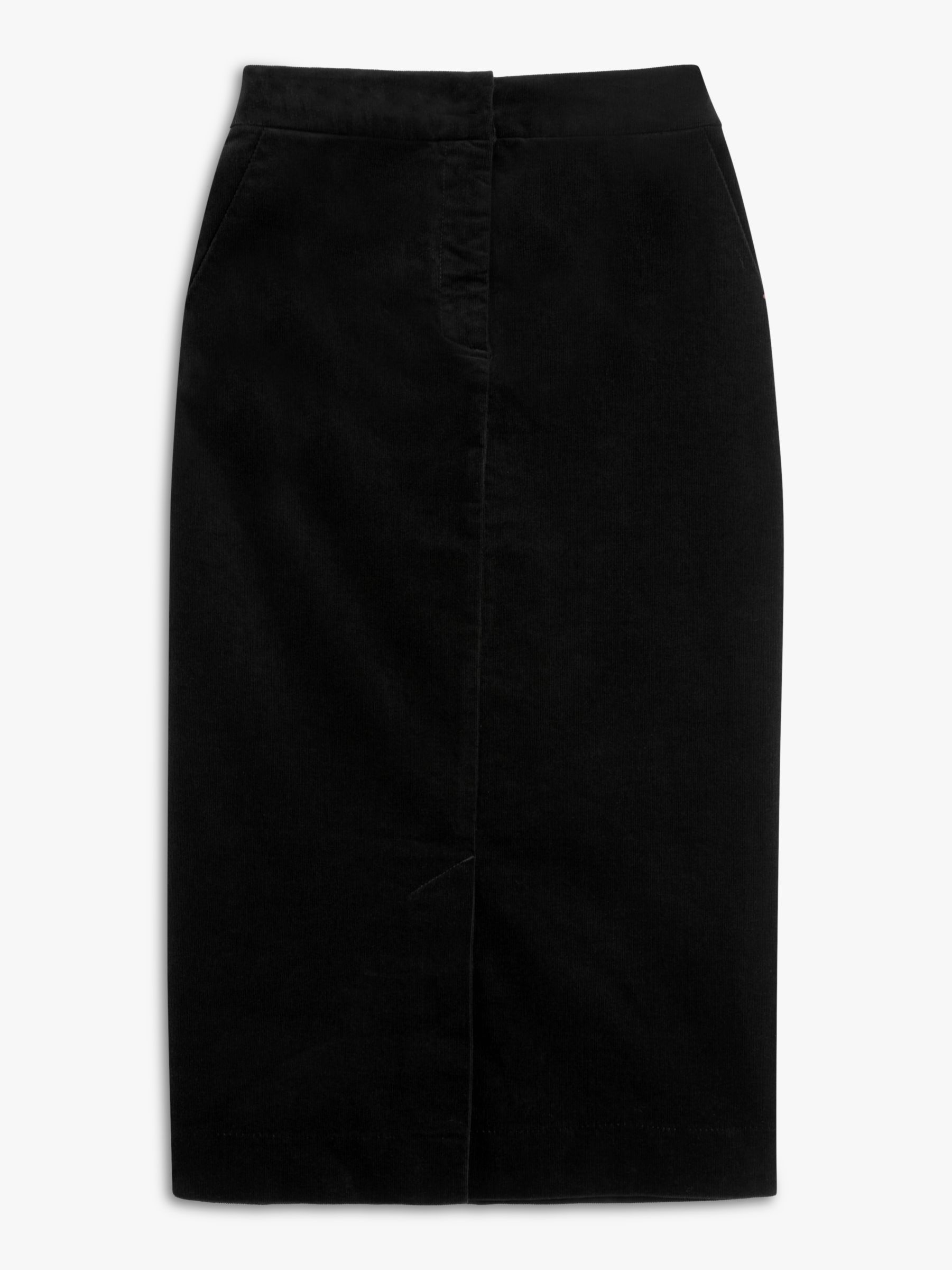 John Lewis Cord Pencil Skirt, Black at John Lewis & Partners