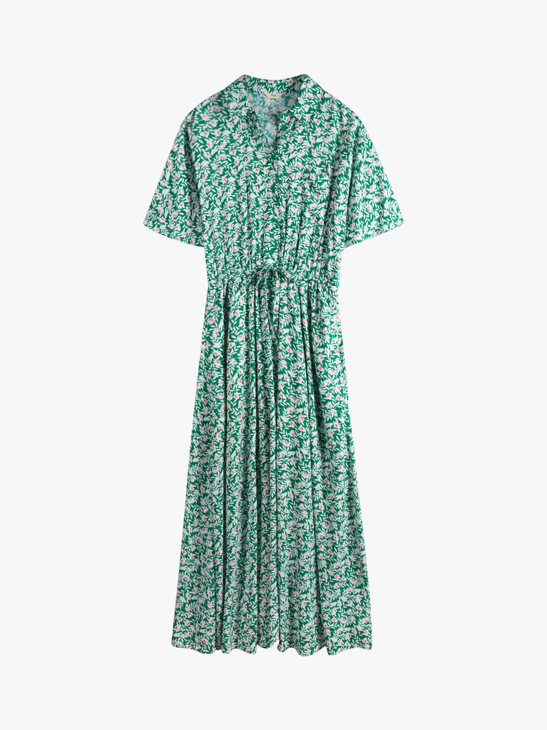 HUSH Ren Shirt Dress, Leafy Floral Green