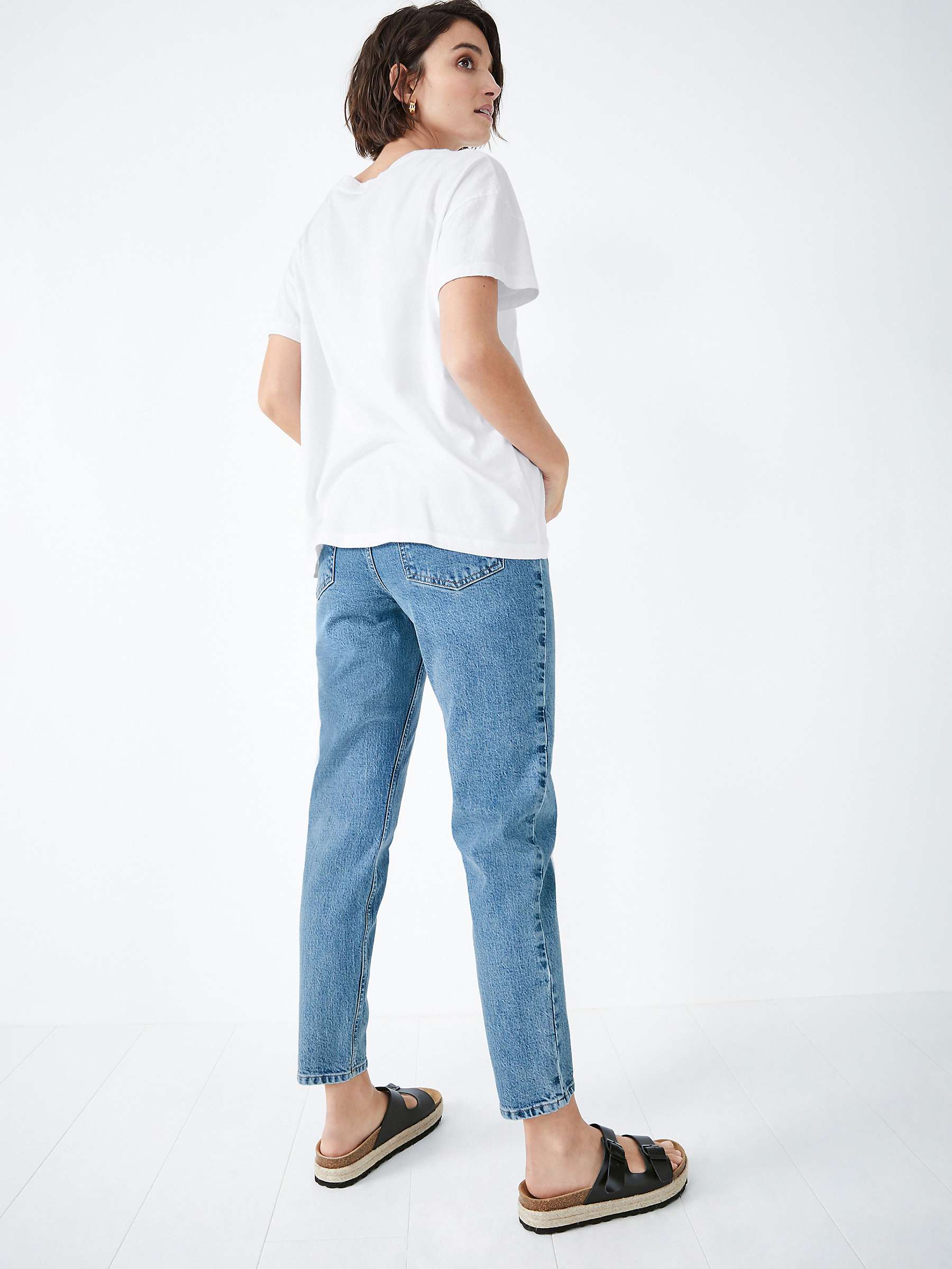 HUSH Frieda Mom Jeans, Mid Blue Authentic at John Lewis & Partners