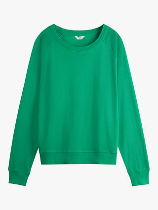 HUSH Tilda Raglan Sleeve Cotton Sweatshirt, Fern Green