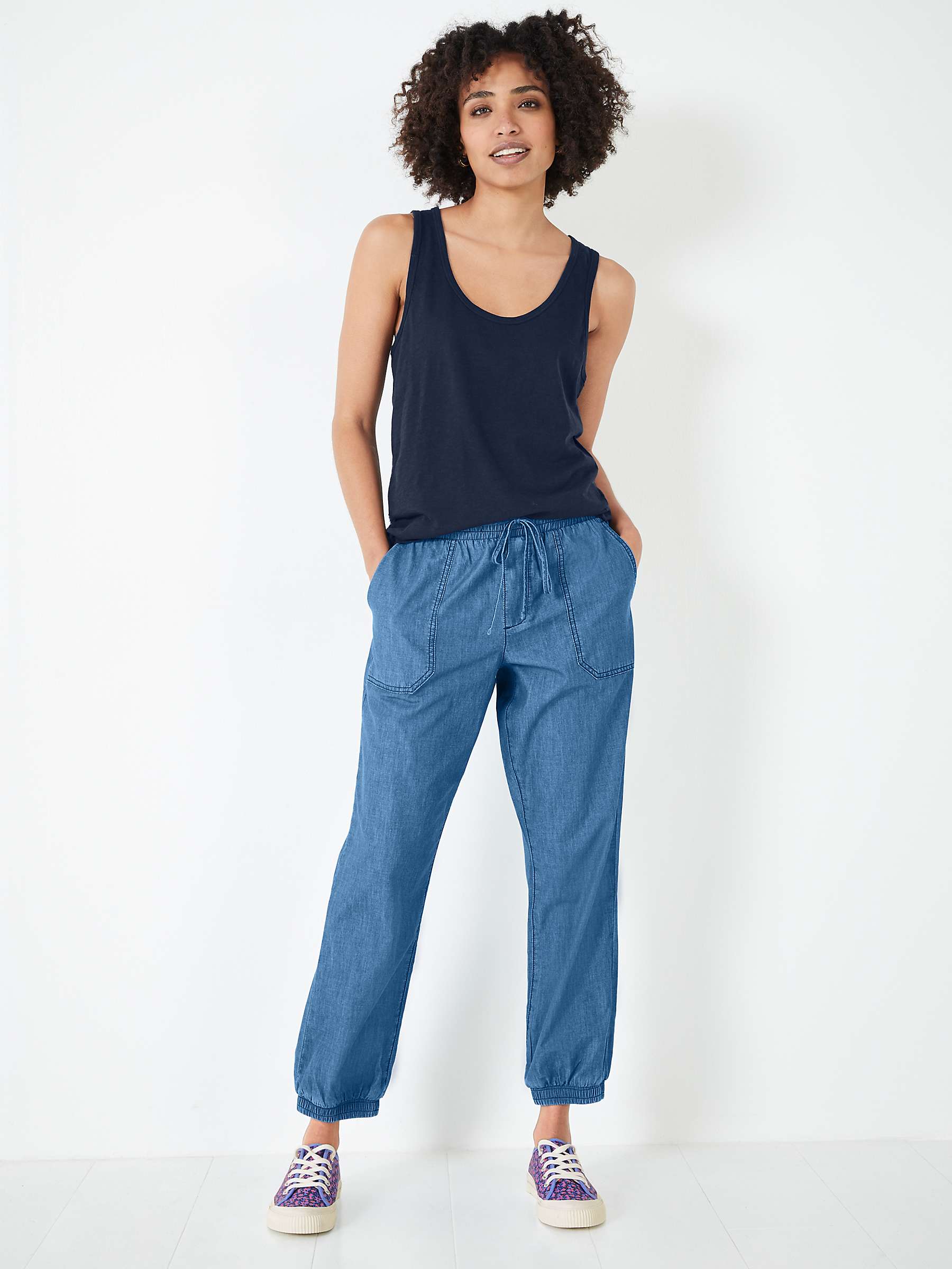 Buy HUSH Monaco Trousers, Chambray Online at johnlewis.com