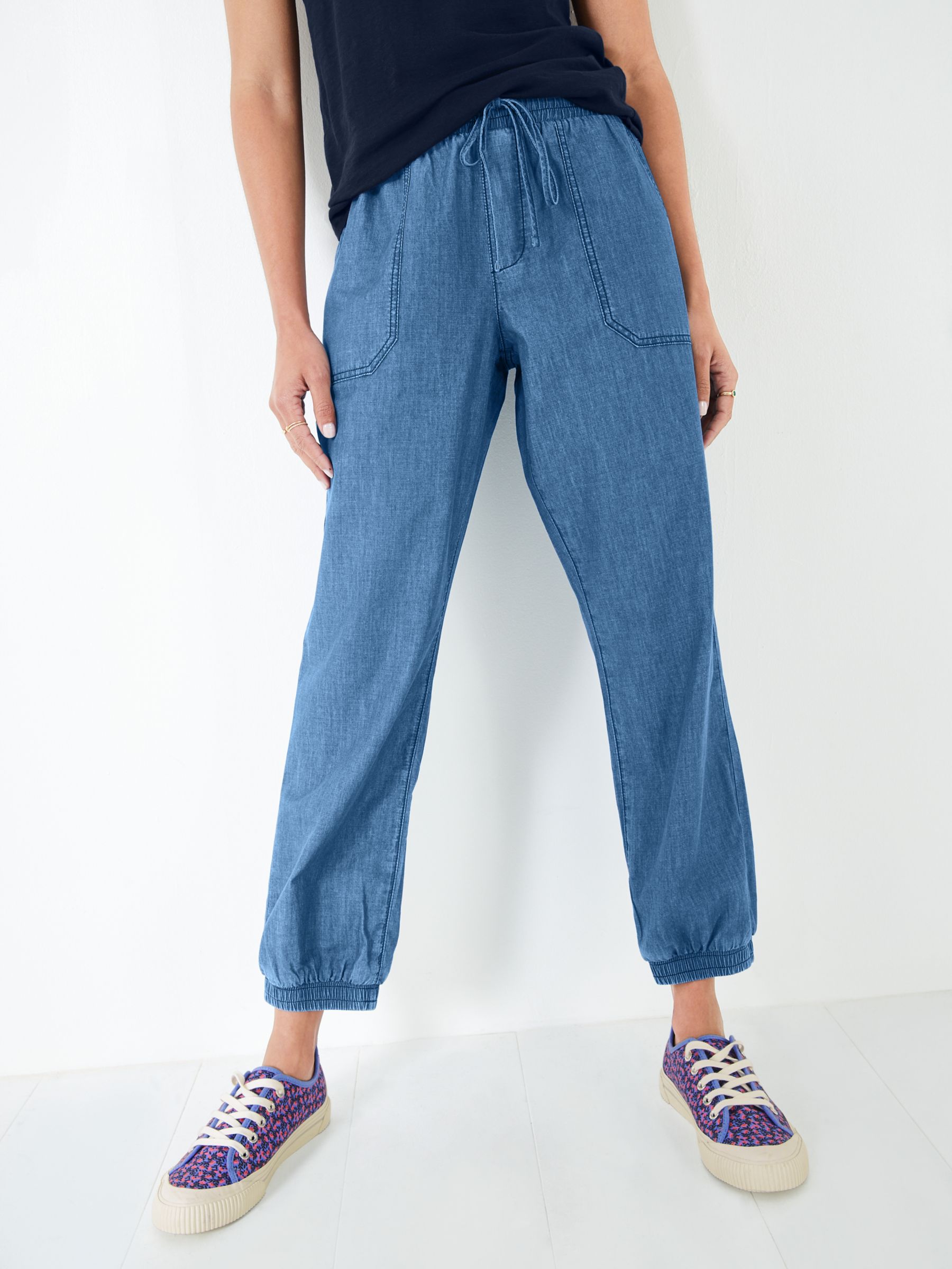 Buy HUSH Monaco Trousers, Chambray Online at johnlewis.com