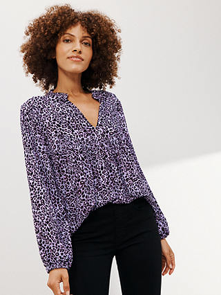 AND/OR Tyler Leopard Print Blouse, Lilac