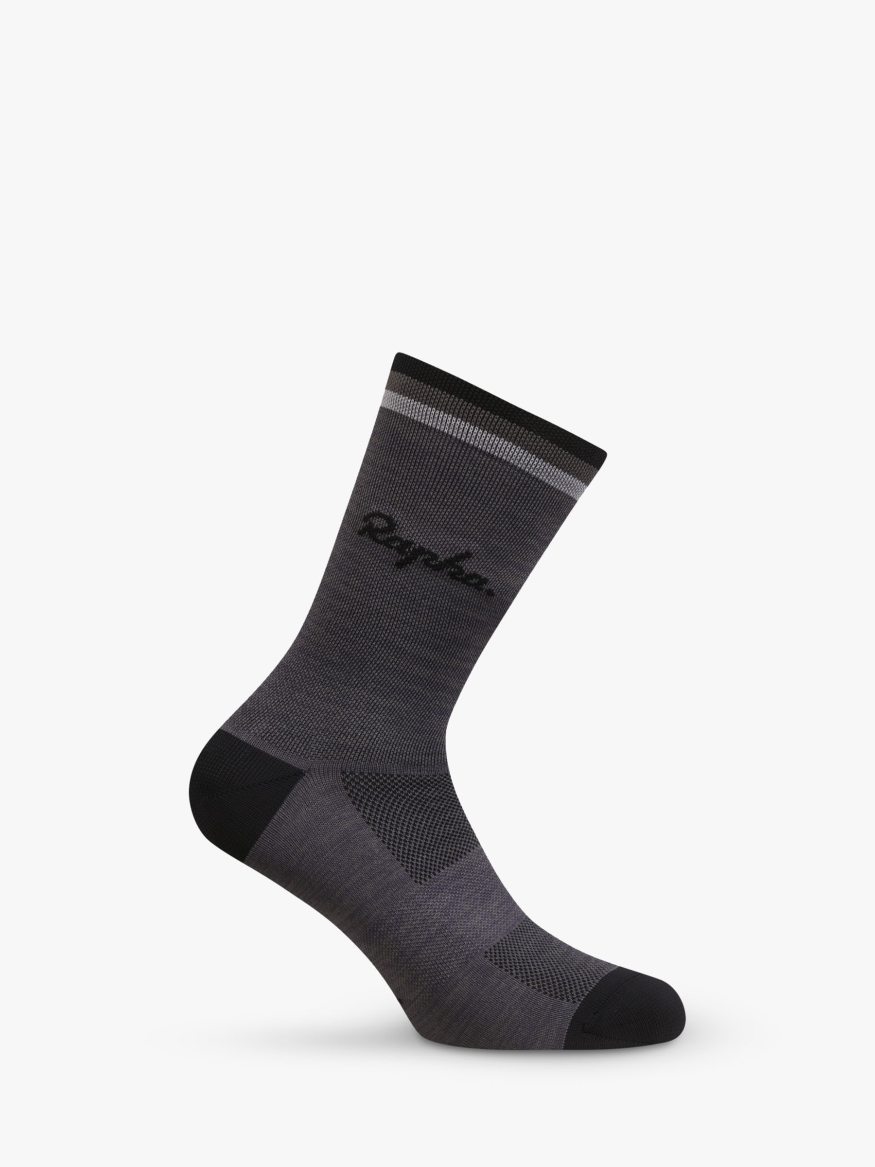 Rapha Logo Socks, Mid Grey Marle/Anthracite/Monument, S