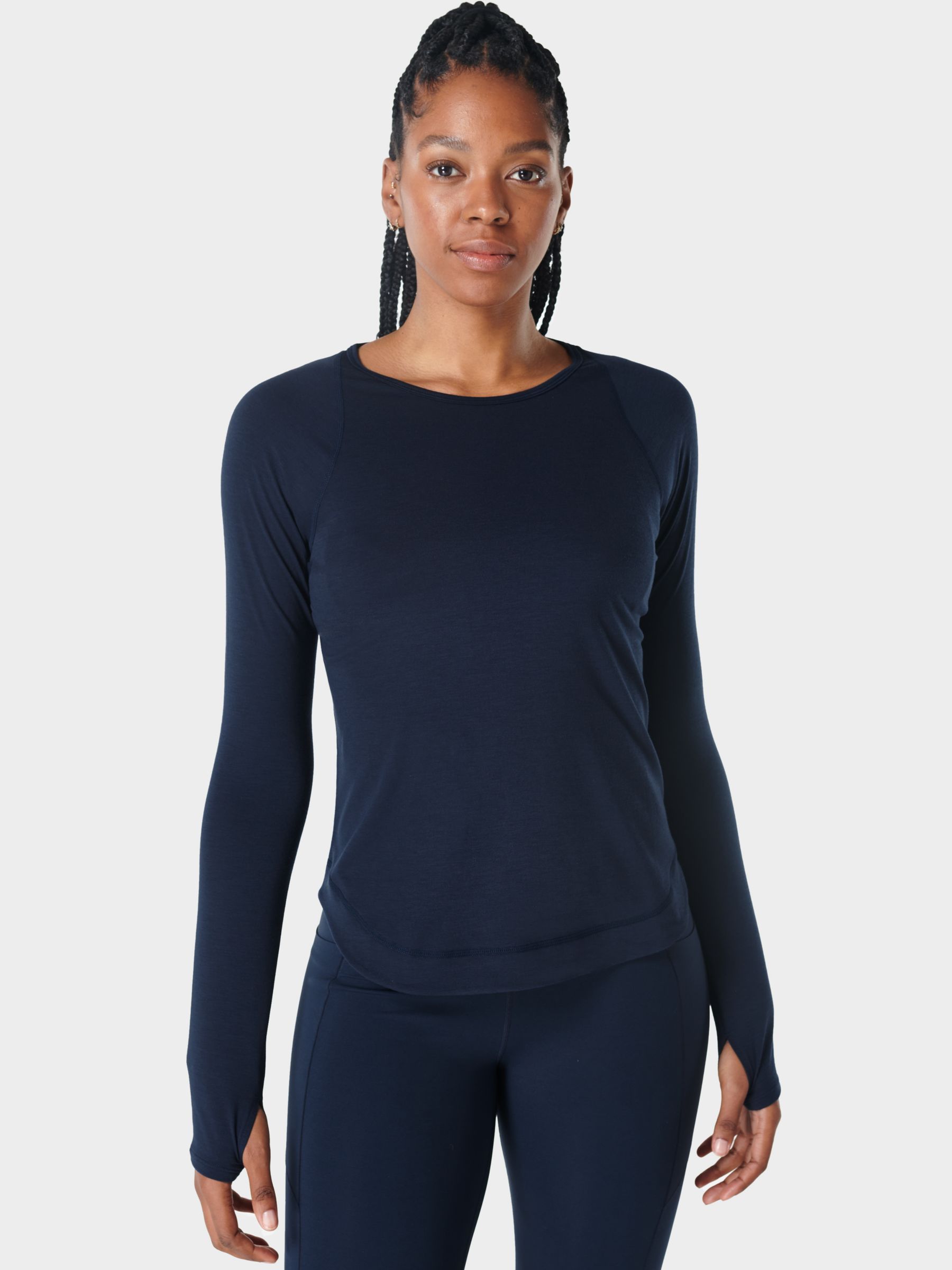 Breathe Easy Running Long Sleeve Top - Navy Blue, Women's Base Layers & Long  Sleeve Tops