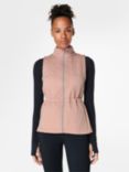 Sweaty Betty Fast Track Thermal Quilted Running Gilet, Ash Pink