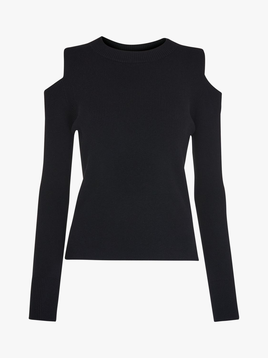 Whistles Cold Shoulder Jumper Black at John Lewis Partners