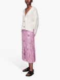 Whistles Bandana Print Button Front Midi Skirt, Pink/Multi