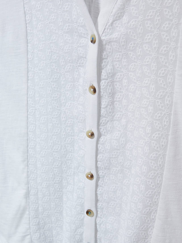 White Stuff Flowing Grasses Sleeveless Jersey Shirt, Brilliant White
