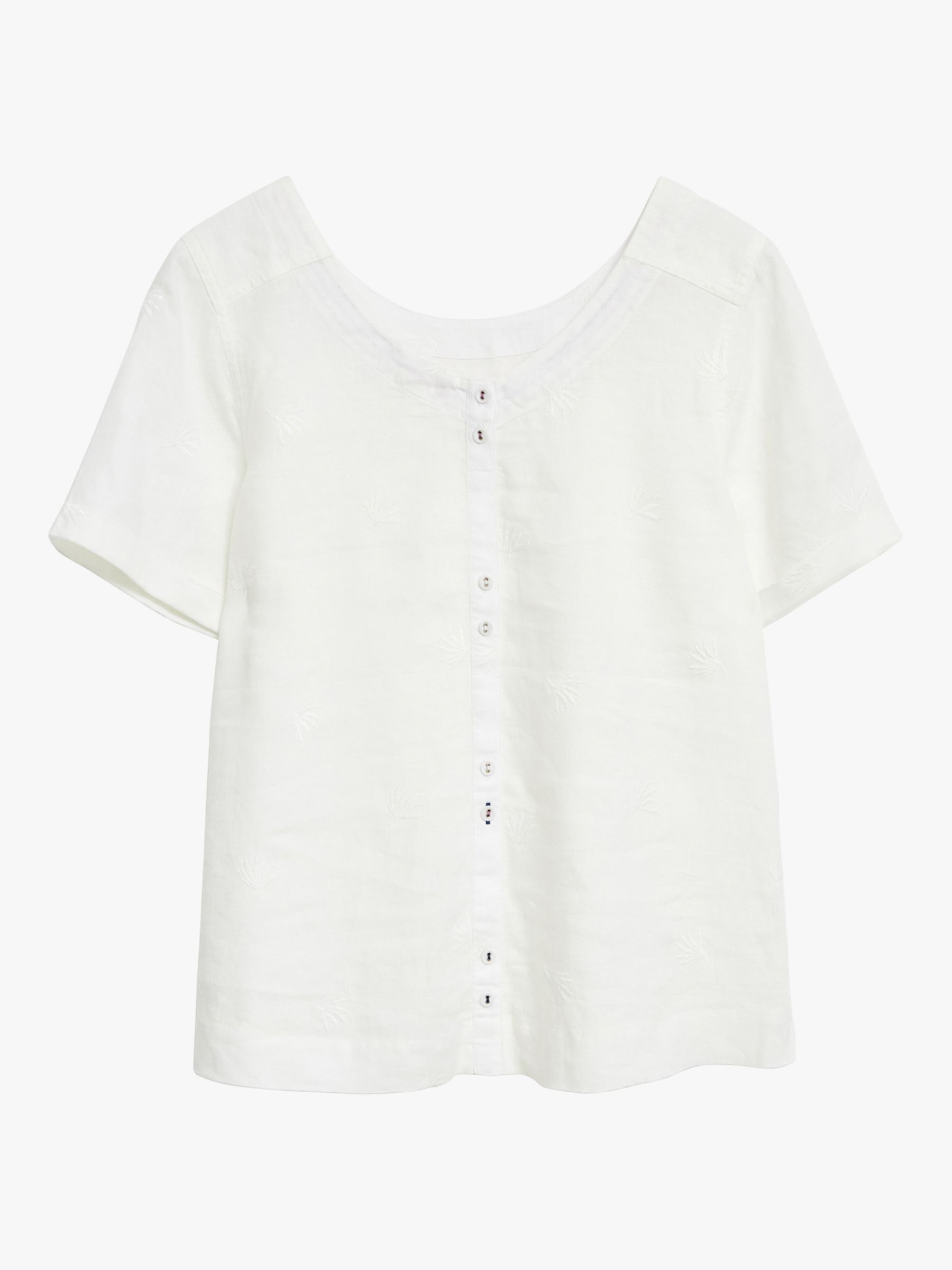 White Stuff Edie Linen Top, Natural White at John Lewis & Partners