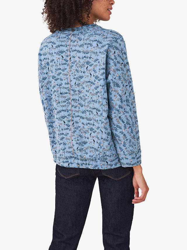 White Stuff River Floral Jersey Top, Blue at John Lewis & Partners