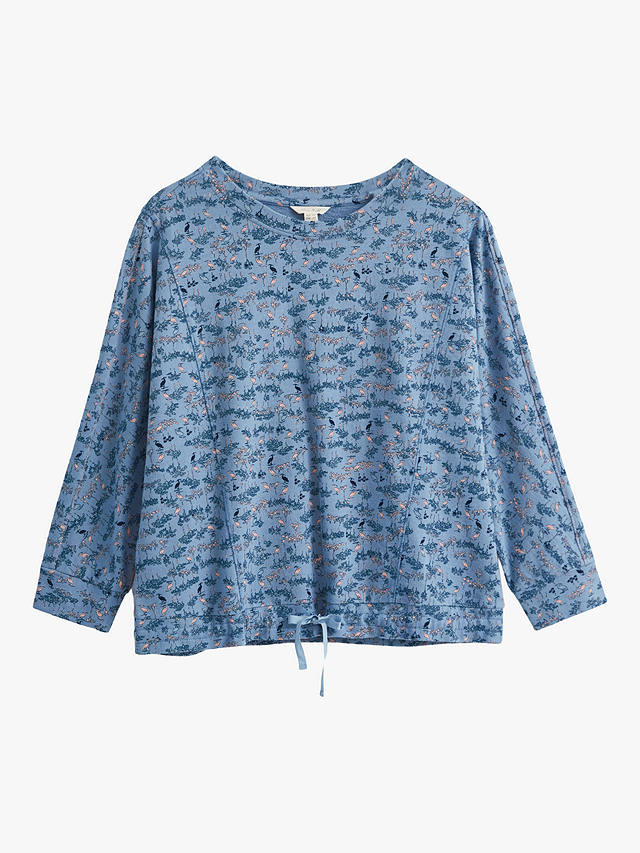 White Stuff River Floral Jersey Top, Blue