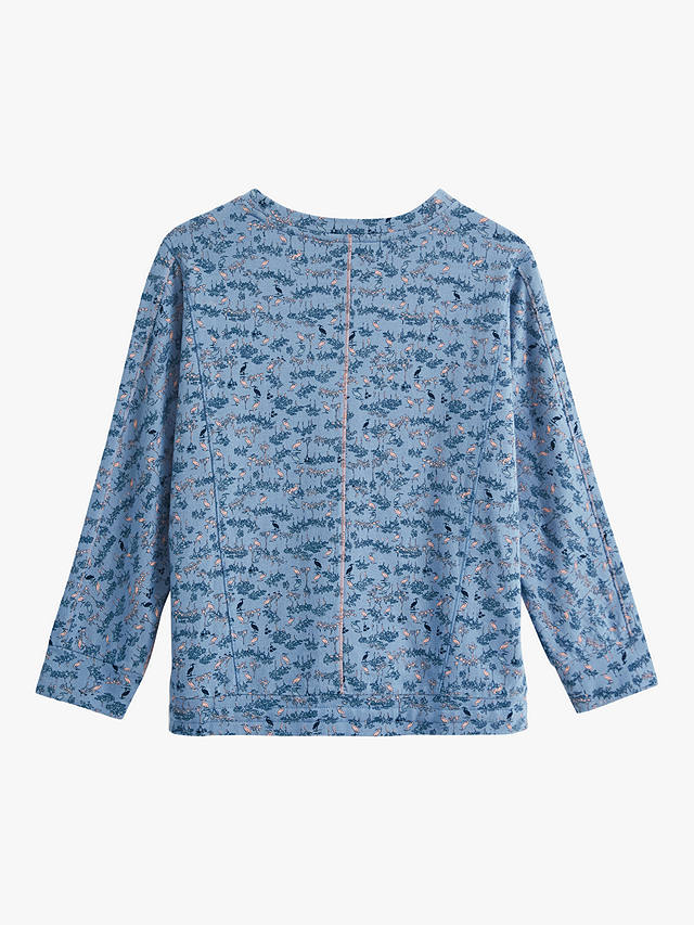 White Stuff River Floral Jersey Top, Blue